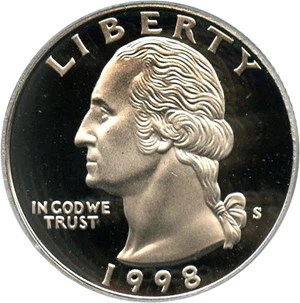 image for: 1998-S 25c PCGS Proof 69 DCameo