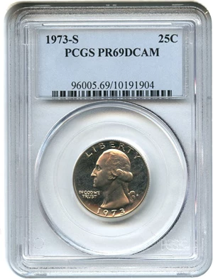 image for: 1973-S 25c PCGS Proof 69 DCameo