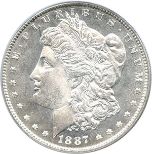 image for: 1887 $1 PCGS MS65 PL