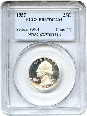 image for: 1957 25c PCGS Proof 67 DCameo