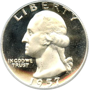 image for: 1957 25c PCGS Proof 67 DCameo