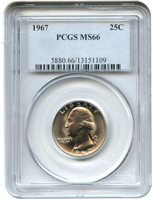image for: 1967 25c PCGS MS66