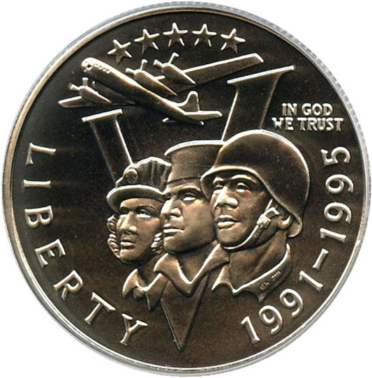 image for: 1991-95-P 50c PCGS MS70 (W.W. II)