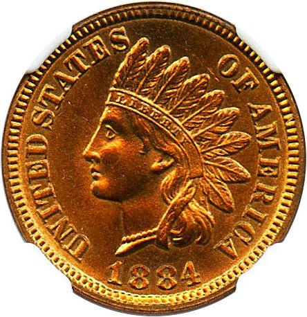 image for: 1884 1c NGC MS65 RD