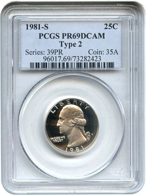 image for: 1981-S 25c PCGS Proof 69 DCameo (Type 2)