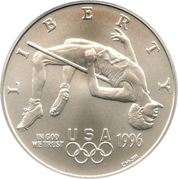 image for: 1996-D $1 PCGS MS70 (Olympic High Jump)