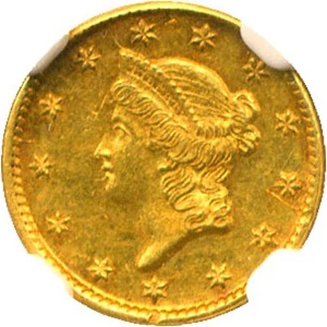 image for: 1852-D G$1 NGC AU58