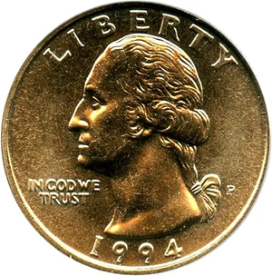 image for: 1994-P 25c PCGS MS65