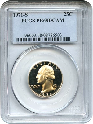 image for: 1971-S 25c PCGS Proof 68 DCameo