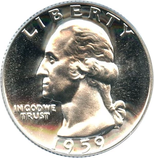 image for: 1959 25c PCGS Proof 68 Cameo