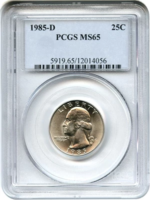 image for: 1985-D 25c PCGS MS65