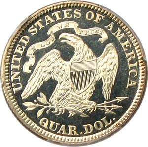 image for: 1891 25c PCGS/CAC Proof 64 DCameo