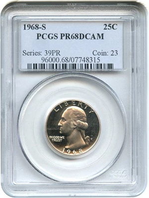 image for: 1968-S 25c PCGS Proof 68 DCameo