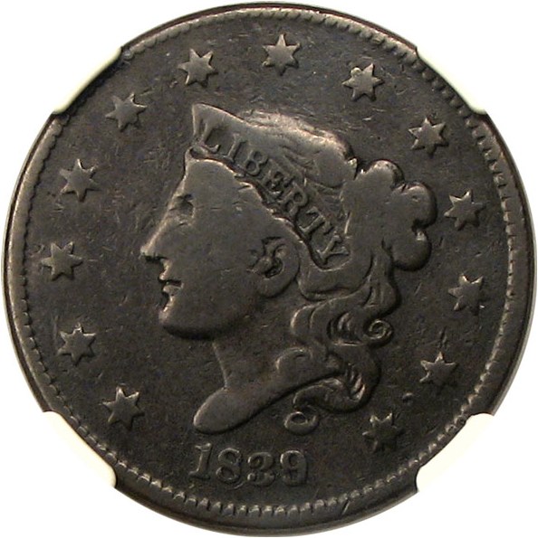 image for: 1839/6 1c NGC F12 (Head of 1836, N-1)