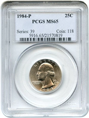 image for: 1984-P 25c PCGS MS65