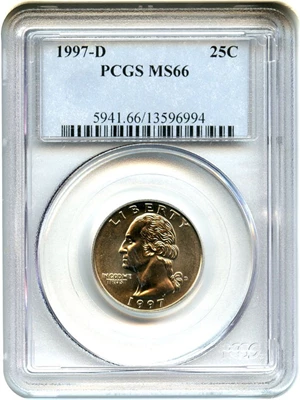 image for: 1997-D 25c PCGS MS66