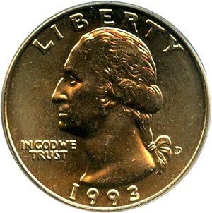 image for: 1993-D 25c PCGS MS66
