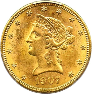 image for: 1907-S $10 PCGS MS63