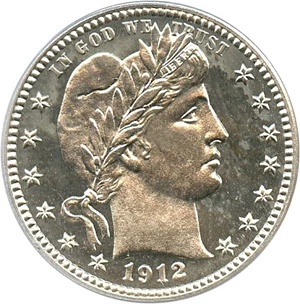 image for: 1912 25c PCGS/CAC Proof 64 Cameo