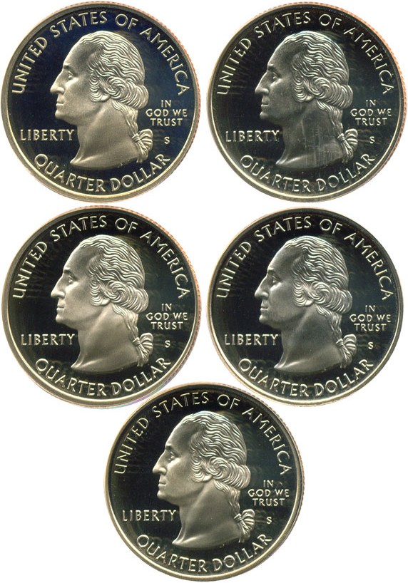 image for: 1999-S State Quarters Clad Proof Set 25c PCGS Proof 69 DCameo (5 coins)