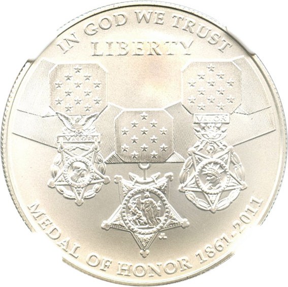 image for: 2011-S $1 NGC MS70 (Medal of Honor, Early Release)
