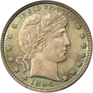 image for: 1894 25c PCGS/CAC MS65 * Color *