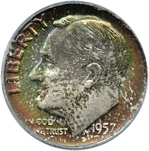 image for: 1957-D 10c PCGS MS67 * Color *