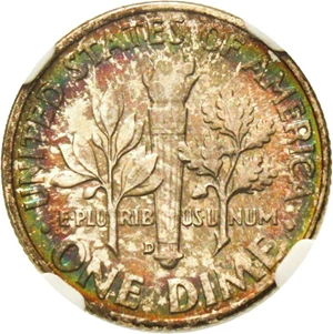 image for: 1957-D 10c NGC MS68 * Color *