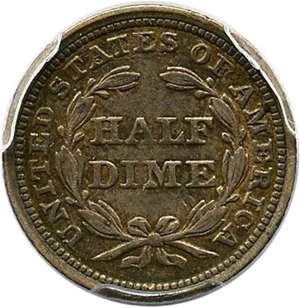 image for: 1858 H10c PCGS/CAC VF30 (Inverted Date)