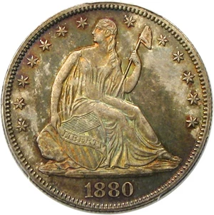 image for: 1880 50c PCGS/CAC MS65 * Color *
