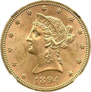 image for: 1894 $10 NGC MS64