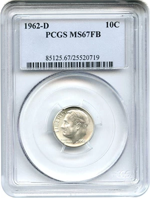 image for: 1962-D 10c PCGS MS67 FB