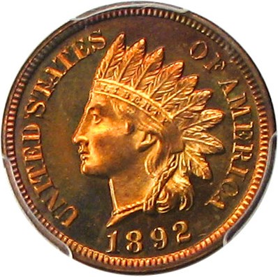 image for: 1892 1c PCGS Proof 65+ RB