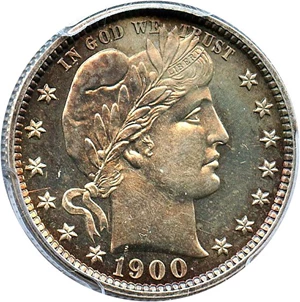 image for: 1900 25c PCGS Proof 64 - Colorful Toning