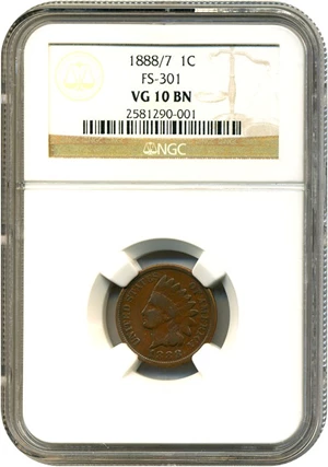image for: 1888/7 1c NGC VG-10 (FS-301)