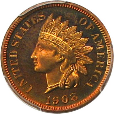 image for: 1908 1c PCGS Proof 65 RB