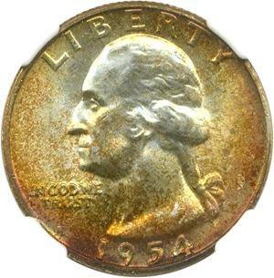 image for: 1954-D 25c NGC MS66 * Star/Color *
