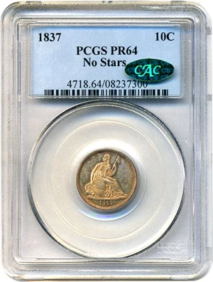 image for: 1837 10c PCGS/CAC Proof 64 (No Stars)
