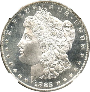 image for: 1885-O $1 NGC/CAC MS66 DPL