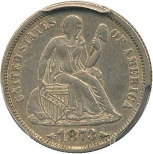 image for: 1873 10c PCGS XF45 (Arrows)