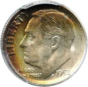 image for: 1952-S 10c PCGS MS67+ * Color *