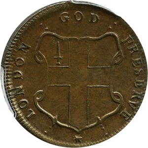 image for: (c.1694) Elephant 1/2 P PCGS MS62 BN (LONDON, Thick Planchet)