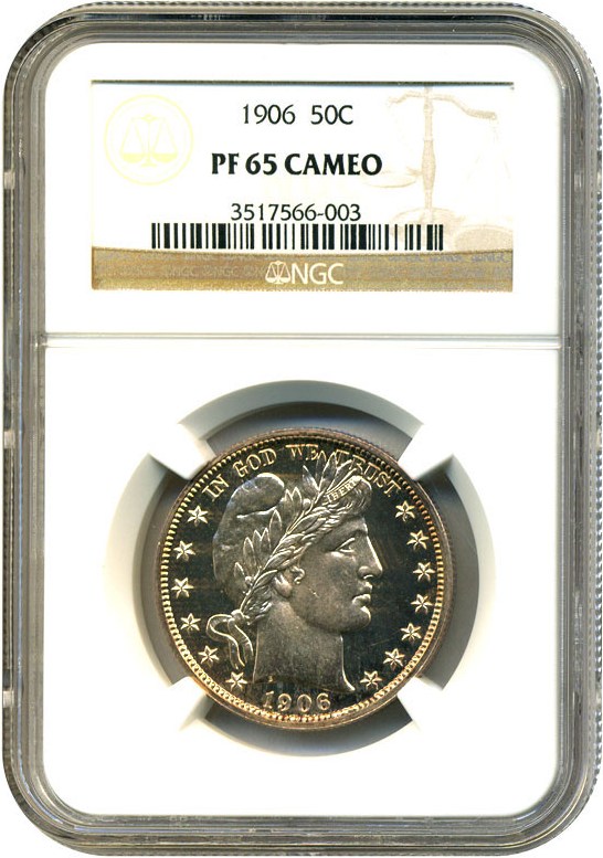 image for: 1906 50c NGC Proof 65 Cameo