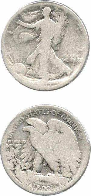image for: 1917-S 50c PCGS Genuine (Mintmark Obverse)