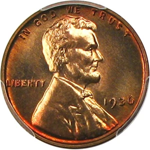 image for: 1936 1c PCGS Proof 65 RB (Type 1, Satin Finish)