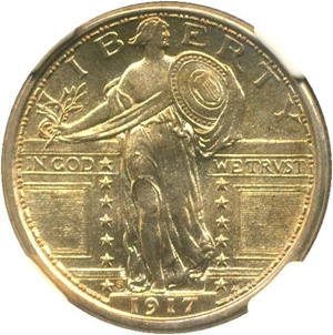 image for: 1917-S 25c NGC MS65 (Type 1) * Golden Gem *