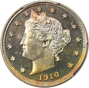image for: 1910 5c PCGS/CAC Proof 66 * Multi-Color Toning *