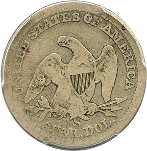 image for: 1860-S 25c PCGS/CAC VG-8