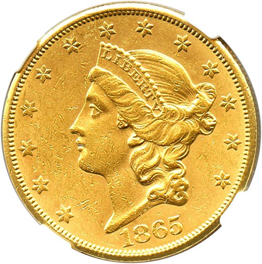 image for: 1865-S $20 NGC MS60