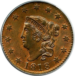image for: 1818 1c PCGS MS64 RB